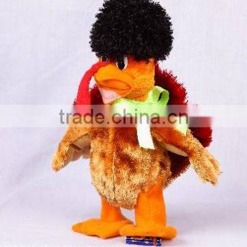 Nodding and walking stuffed plush animal Turkey toy