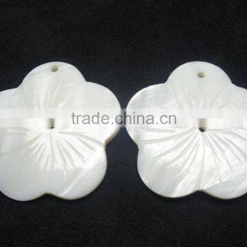 Exclusive Rare Arrival Mother of Pearl Gemstone with beautiful Flower Carving for Pendant Earring Jewelry and wire warp
