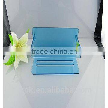 High quality blue acrylic custom elegant bathroom display tray manufacture