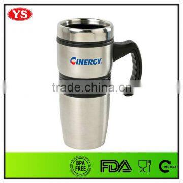 16 oz stainless coffee tumbler with handle