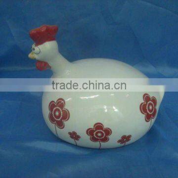 glazed ceramic hen