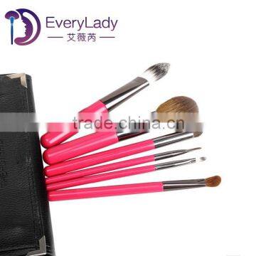 Travel sit 6pcs natural hair pink makeup brush set