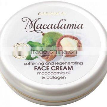 Face Cream Macadamia Oil and Collagen Softening and Regenerating - 120ml. Paraben Free. Made in EU. Private Label Available.
