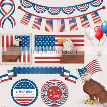 Customized Top Design Fourth of July Designs CMYK Tattoo Sticker