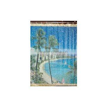 3D embossed shower curtains with beautiful ocean pattern