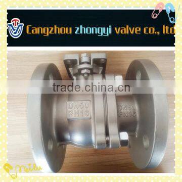 2PC Cangzhou supply 316/304 stainless steel Flanged ball valve PN16/150LB