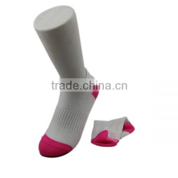 Haining GS custom logo bright red toe and heel anti-slip non slip white soft touch good cotton women grip trampoline socks