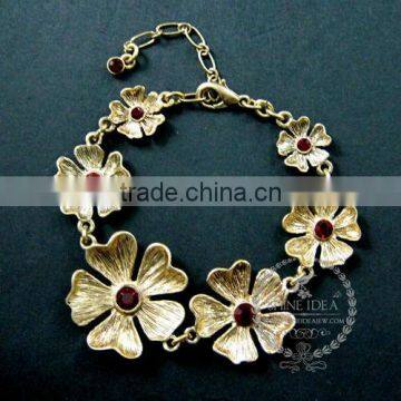 vintage antiqued gold daisy flower simple kawaii fashion women bracelet jewelry 6450024