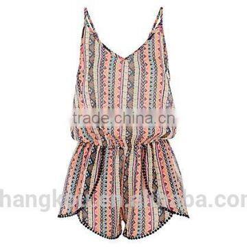 Adult one piece Jumpsuits Summer Floral Printing Jumpsuits For Women 2016