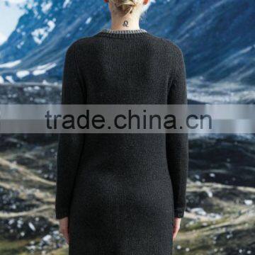 2014 New Fashion Sweater Cashmere Round Neck With Buttons and Pocket photo-2