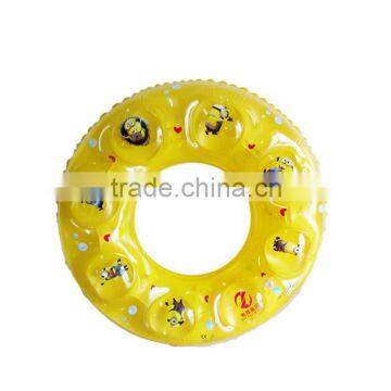 High quality inflatable PVC donut swim ring, cartoon minions/frozen customized swim ring for baby