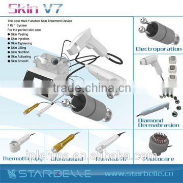 7 in 1 facial machine with rf & dermabrasion & led & ultra & hot and cold hammer