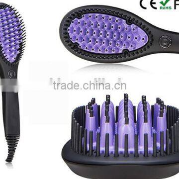 Purple Straight Comb Auto Electric Hair Straightener Brush photo-2