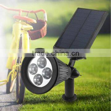 4LED Solar Power Garden Lamp Spot Light Outdoor Lawn Landscape Path Spotlight