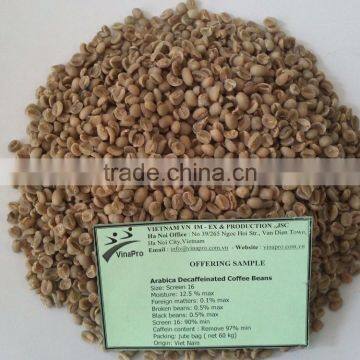 ARABICA DECAFFEINTATED COFFEE BEANS - VIETNAM PRODUCT