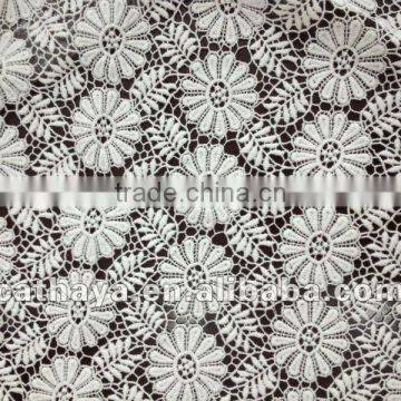 lace fabric with cotton embrodery fabric