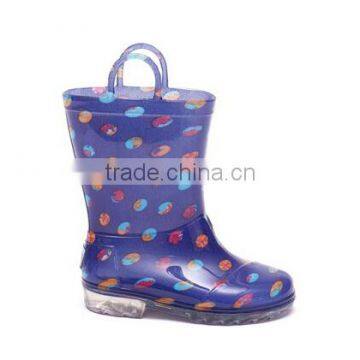 Boys Clear PVC Rain Boots With Handle