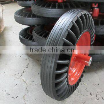 rubber flower wheel 4.00-10 with metal rim and solid wheel for WB6414T