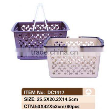 hot sale plastic basket with handle for shopping or storage