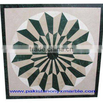 Polished Marble Medallion, water jet marble medallion , Water-jet marble medallion/ marble mosaic