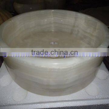 PAKISTAN SUPPLIER PURE WHITE ONYX ROUND BOWL SHAPED SINKS AND BASINS photo-3