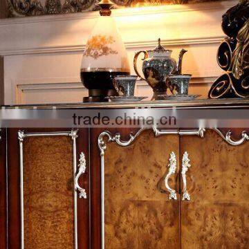 Luxury American Style Wooden Kitchen Cabinet, Kitchen Furniture Side Cabinet, Silver Foil Kitchen Cupboard (BF01-ML020) photo-5