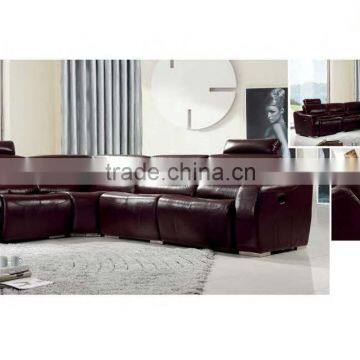 Bisini L Shape Genuine Leather Sofa, L Shape Sofa With Recliner, Modern Recliner Home Sofa Furniture
