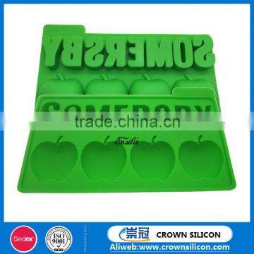 2016 Hot Selling New Design Food Grade silicone Apple Shape Ice Cube Tray