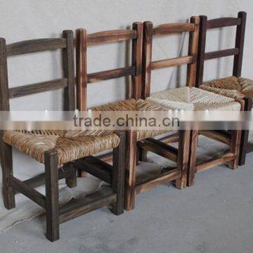 solid wood children chair with ratten cushion