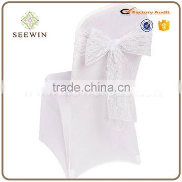 Banquet Fancy Ruffle Lace Chair Cover Chair Sash for Wedding photo-3