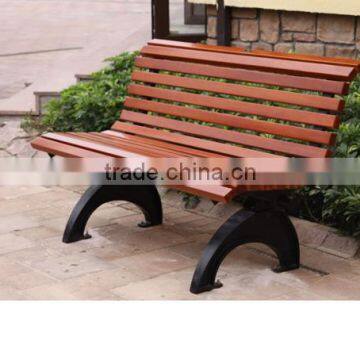 Outdoor Solid Wood Bench Cast Iron Legs photo-2