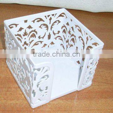 flower carved metal memo holder