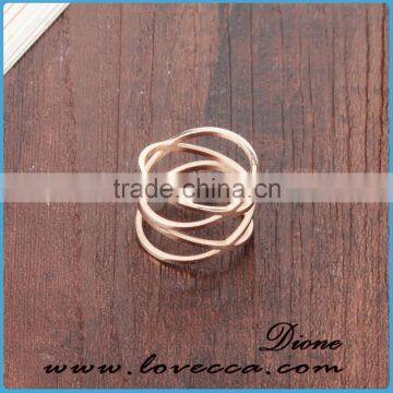 Wholesale New Design Knot 316l Stainless Steel Rose Gold Plated Finger Ring photo-3