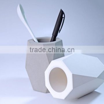 Desktop deco concrete geometric pot pen holder soup spoon container