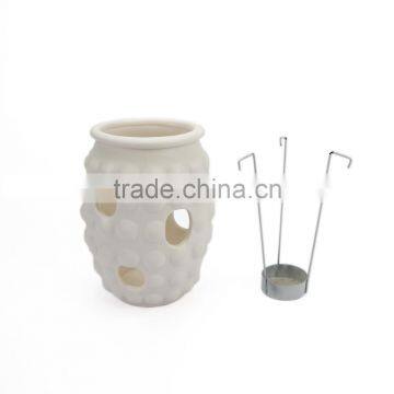 Eco-Friendly Elegant White Table Top Candle Lanterns,Ceramic Hollow DesignTealight Candle Lanterns photo-2