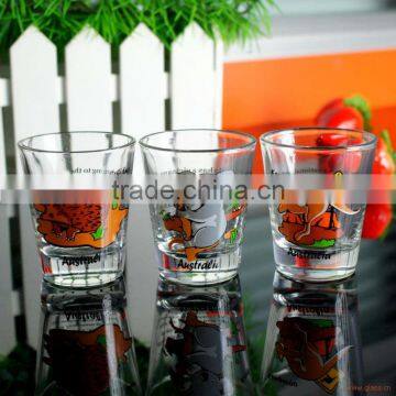 Painted shot glass cup set of 4