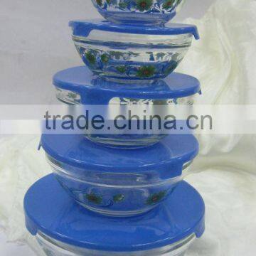 GH049 5pcs Glass Bowl Set With Deco photo-3