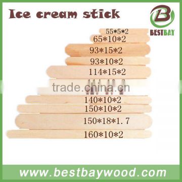 Flat edge wooden ice cream sticks