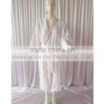 Tow Colors Hotels Unisex White Thick Absorbent Soft Cotton Robe Winter Long Sleeve Bathrobes Women Warm Stripe Waffle Bathrobes photo-2