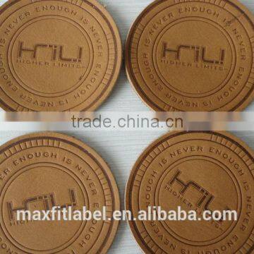 high quality custom genuine leather label/faux leather label patch