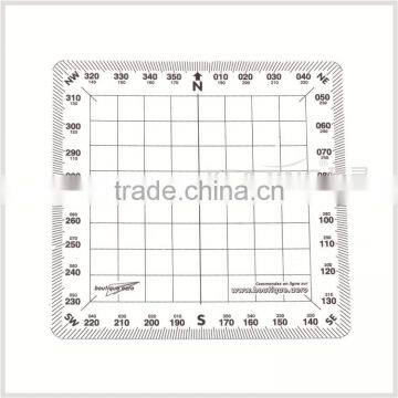 Navigational grid protractor - square nautical protractor / flexible plastic protractor plotter ( 1 mm ) # KPP-5