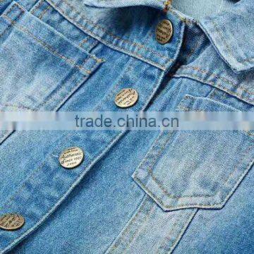 2017 Latest Jeans Tops Girls Denim Jacket With Cute Animal Embroidery photo-3
