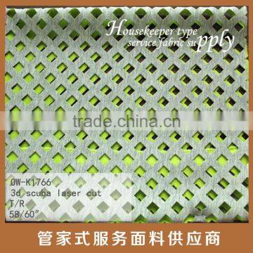 POLY AND RAYON 3D SCUBA LASER CUT FABRIC