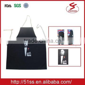 Promotional black adult bibs chelf cotton apron