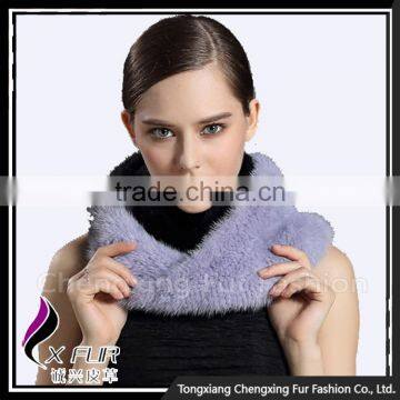 CX-S-158Q Ladies Vintage Exquisite Finest Quality Knitted Mink Fur Neckwarmer Handmade Mink Fur Scarf photo-2