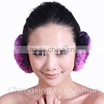 CX-EM-03H Cheap Fluffy Warm Womens Genuine Rex Rabbit Fur Earmuff photo-3