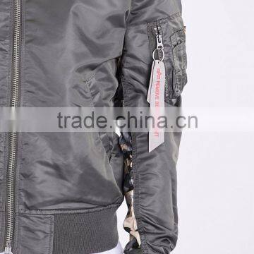 MGOO Customize All Over Camouflage Pattern Printed Men's Reversible Bomber Jacket With Zipped Pocket Sleeve photo-3