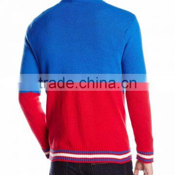 Men Red Blue Color Block Sweater Weightlifting Santa Claus Pattern Ugly Christmas Sweater Knitting Pattern s photo-2