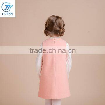 Girls Sleeveless Woolen Dresss Fashion Designs For Girls Kids A-line Dress OEM Service photo-3