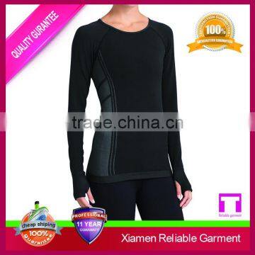 Blank 95%Cotton/5%Spandex wholesale long sleeve soft raglan black sport t shirts